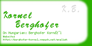 kornel berghofer business card